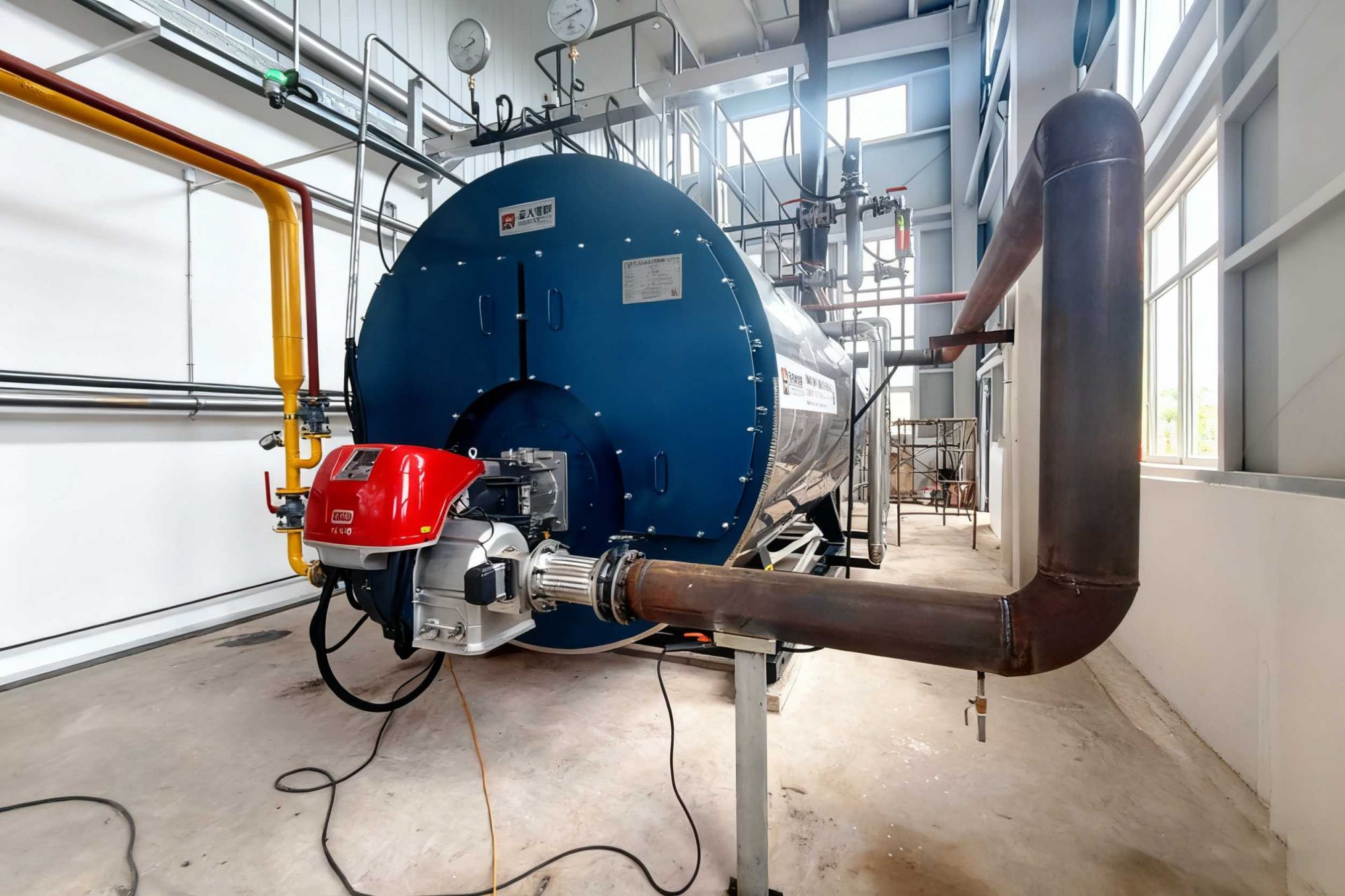 山西临汾饮果蔬料厂两台WNS6-1.25-YQ燃气蒸汽锅炉